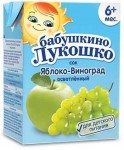 Сок, Бабушкино лукошко 200 мл яблоко виноград осветленный с 5 мес тетрапак